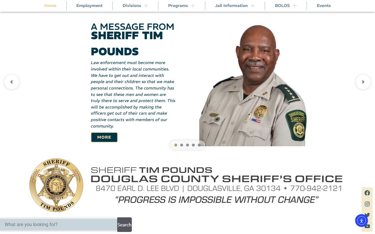 Douglas County Sheriff's Office homepage for police records access